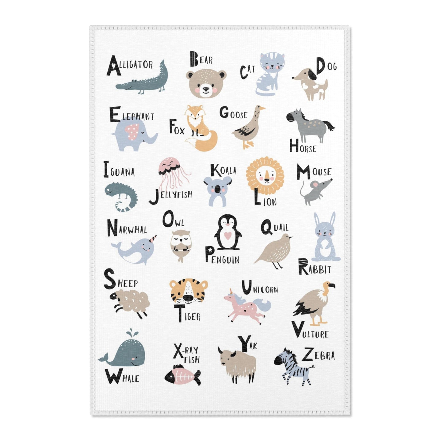 Alphabet Animals Nursery Rug Play Mat