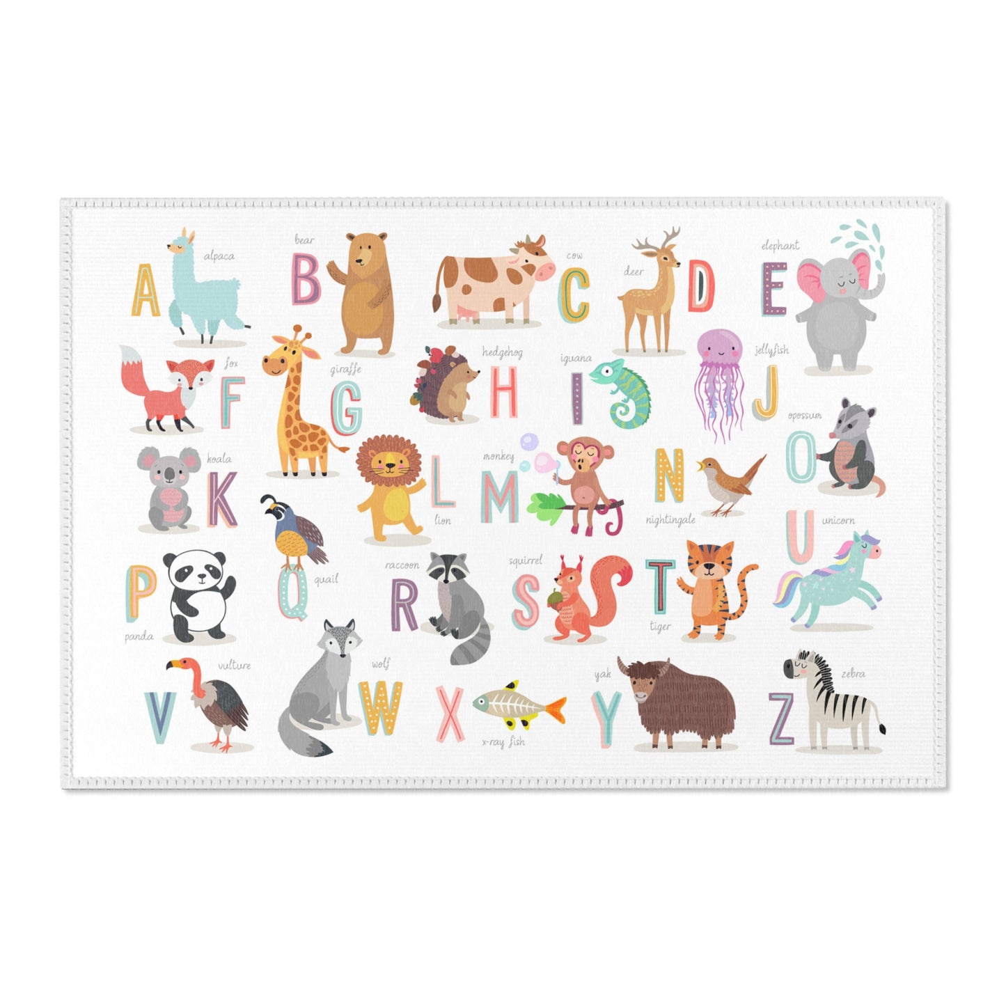 Animal Alphabet Nursery Rug Play Mat