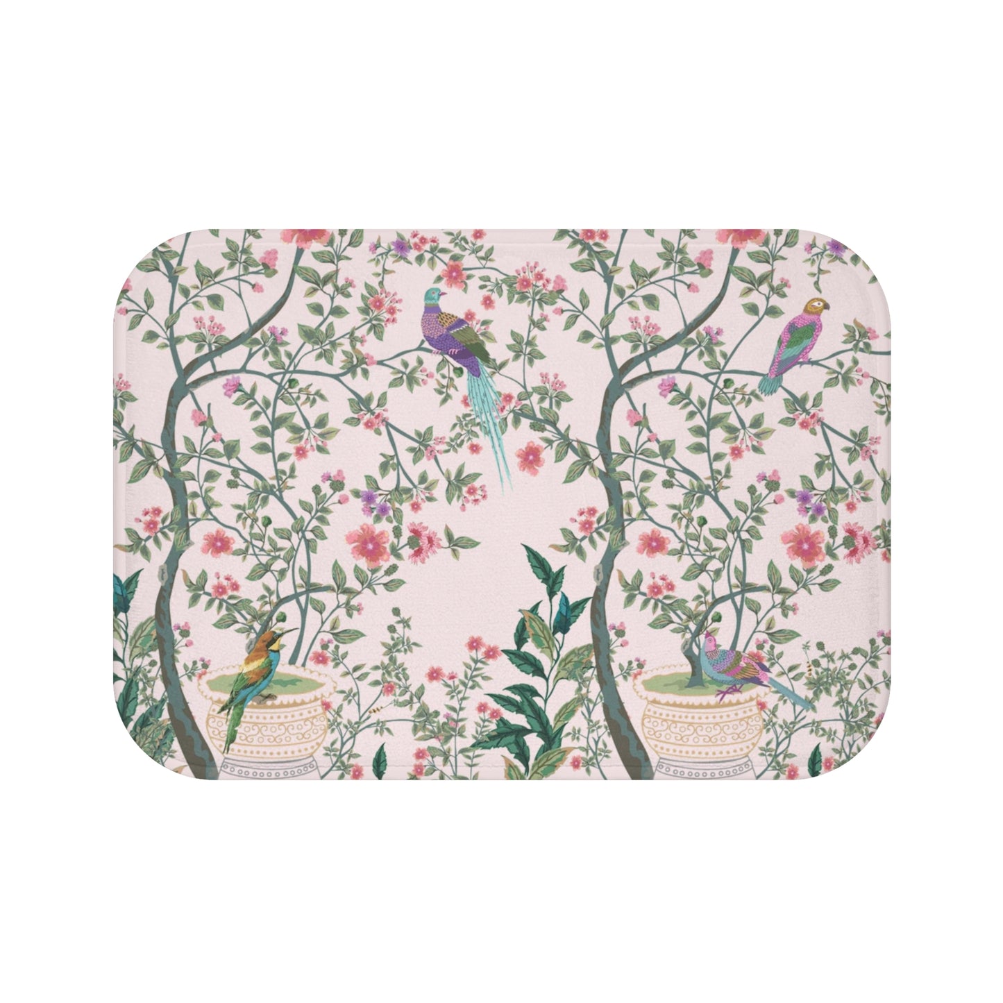 Chinoiserie Bath Mat Light Pink Fresco