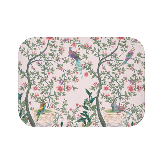 Chinoiserie Bath Mat Light Pink Fresco