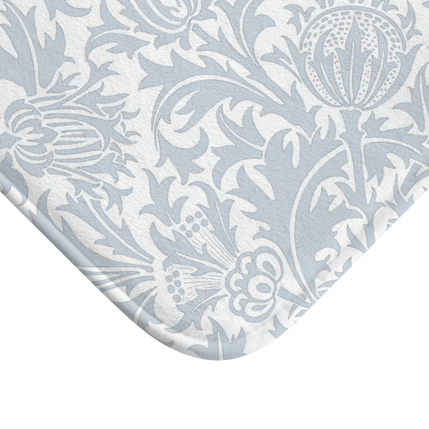 William Morris Bath Mat Thistle Silver Blue Gray