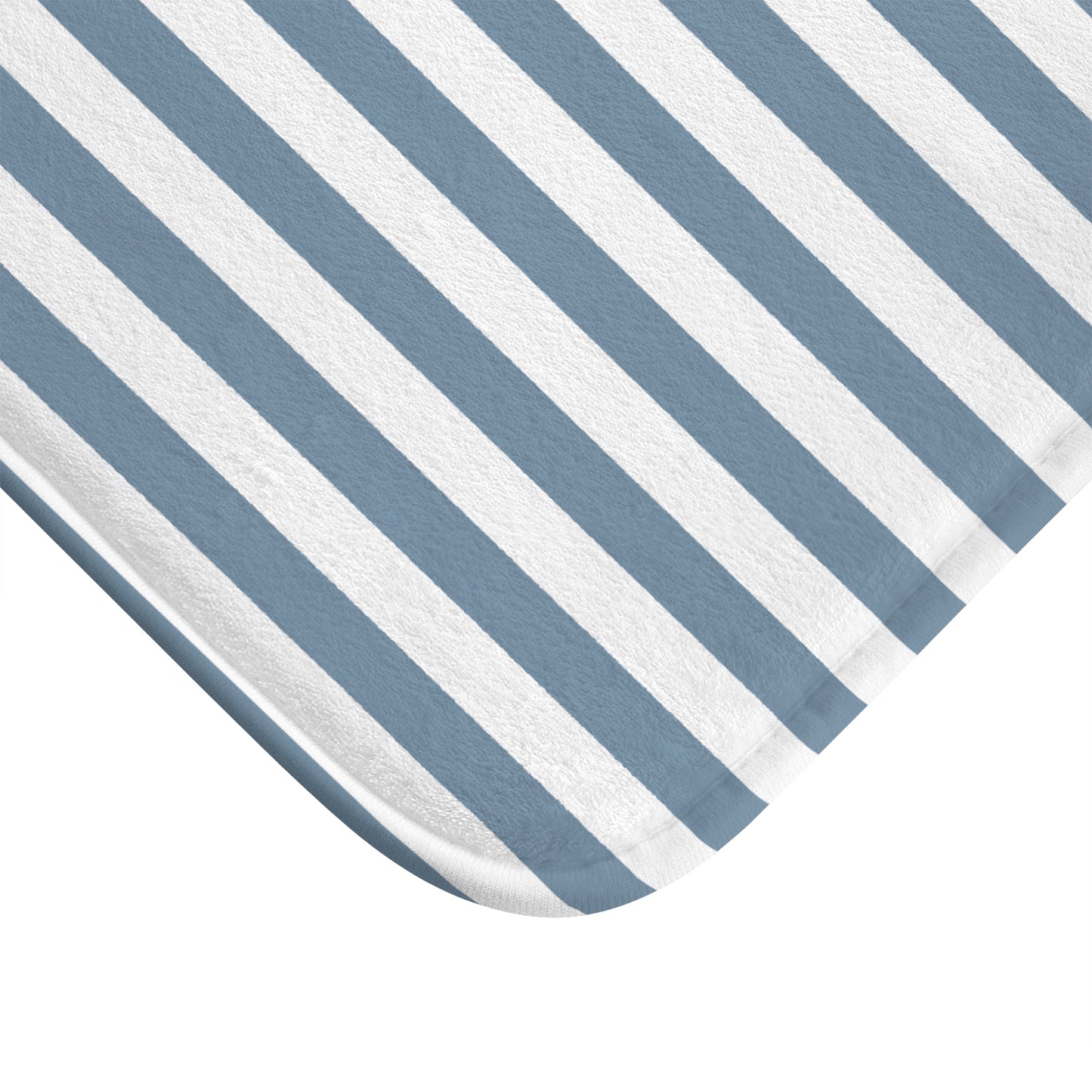Cabana Stripe Bath Mat Chanbray Blue & White