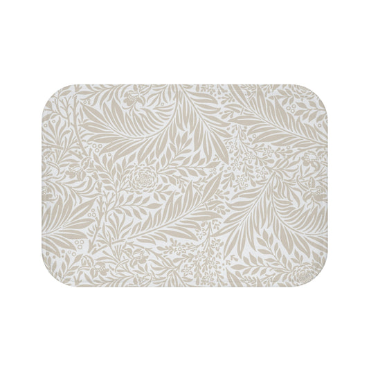 William Morris Bath Mat Larkspur Beige White