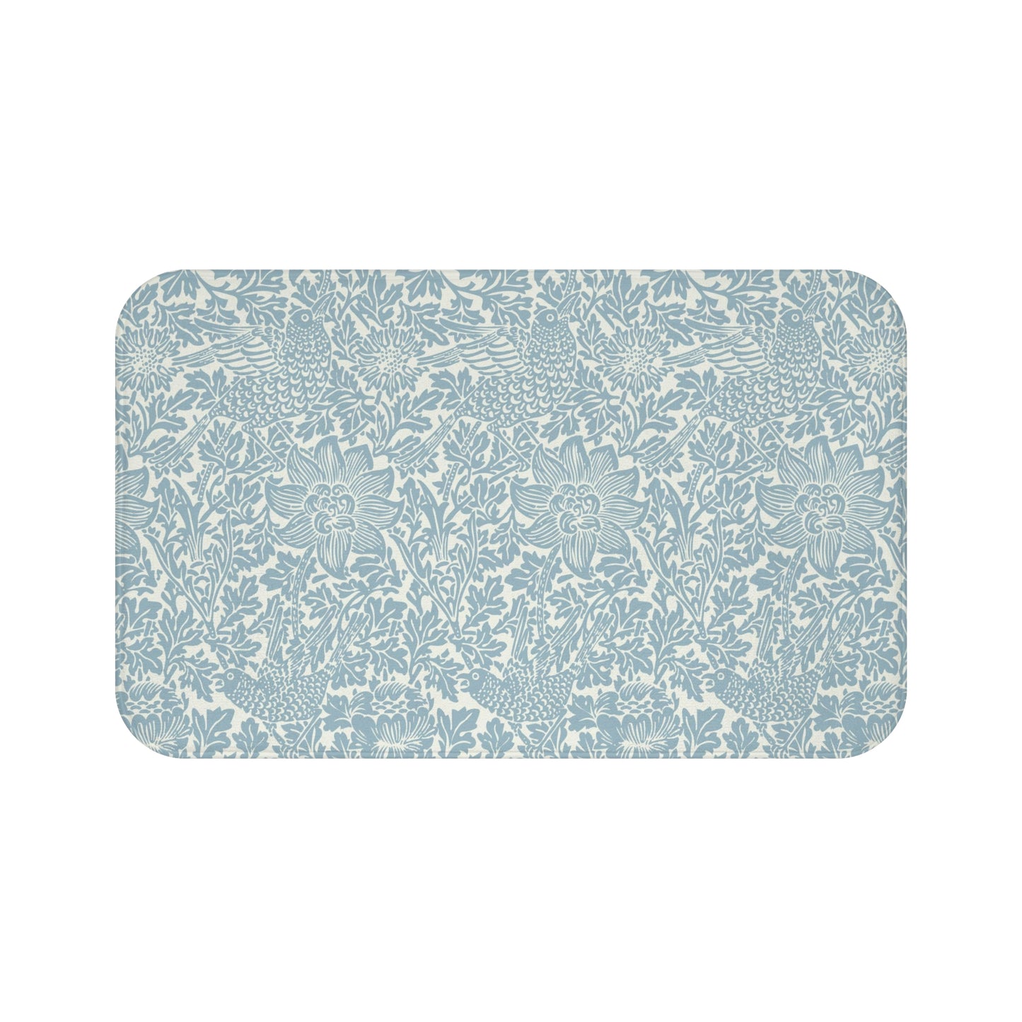 William Morris Bath Mat Bird & Anemone Soft Blue