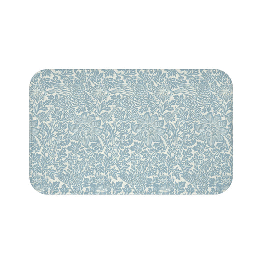 William Morris Bath Mat Bird & Anemone Soft Blue