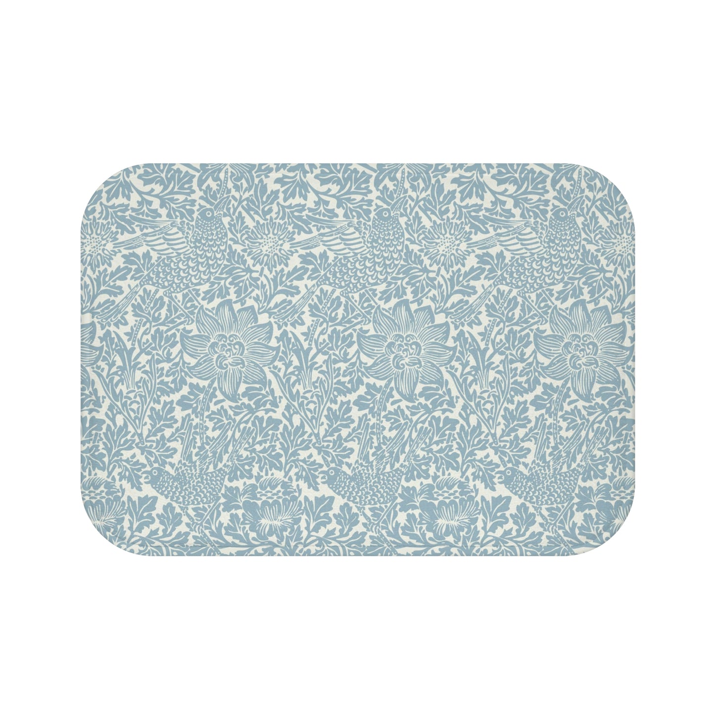William Morris Bath Mat Bird & Anemone Soft Blue