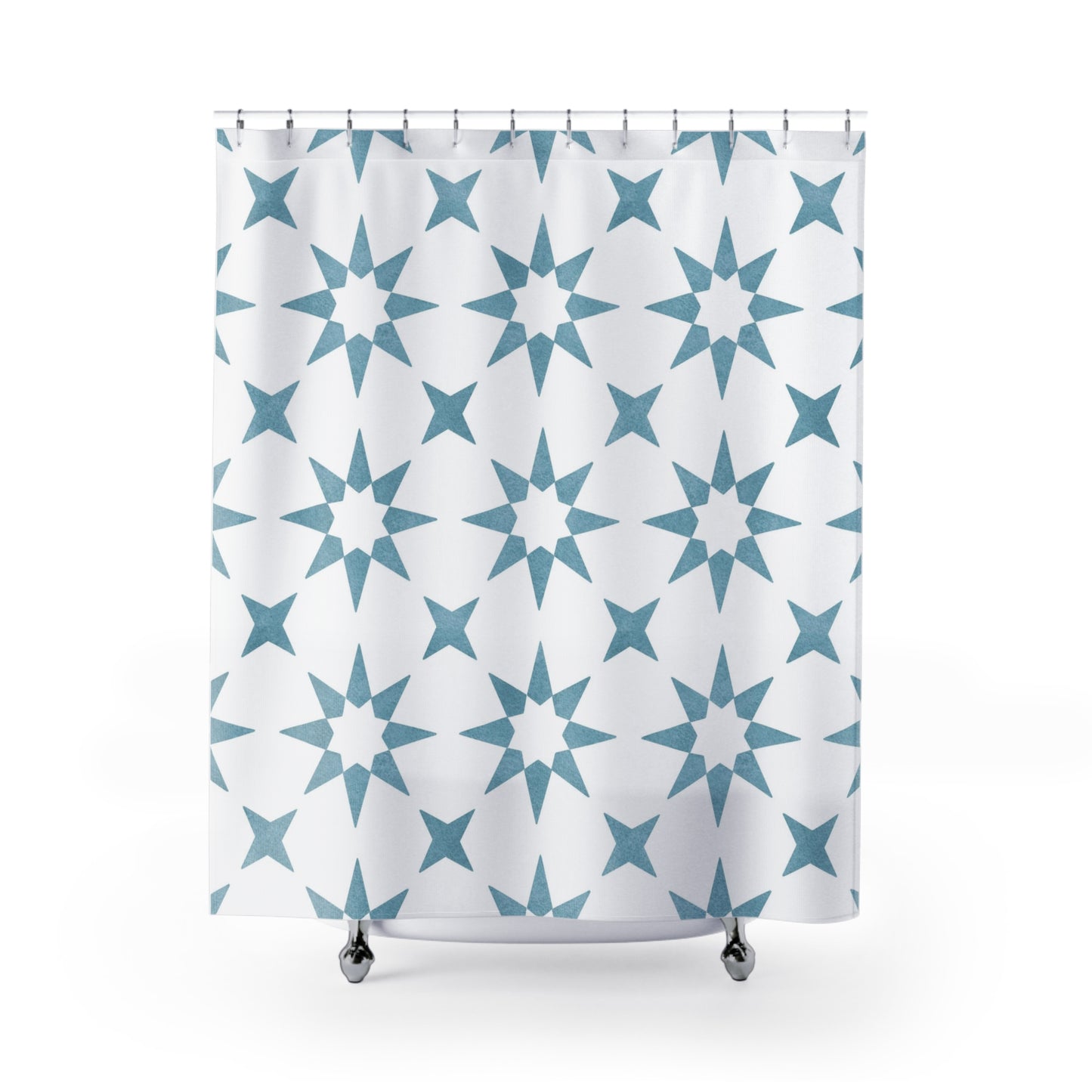 Moroccan Blue Star Shower Curtain