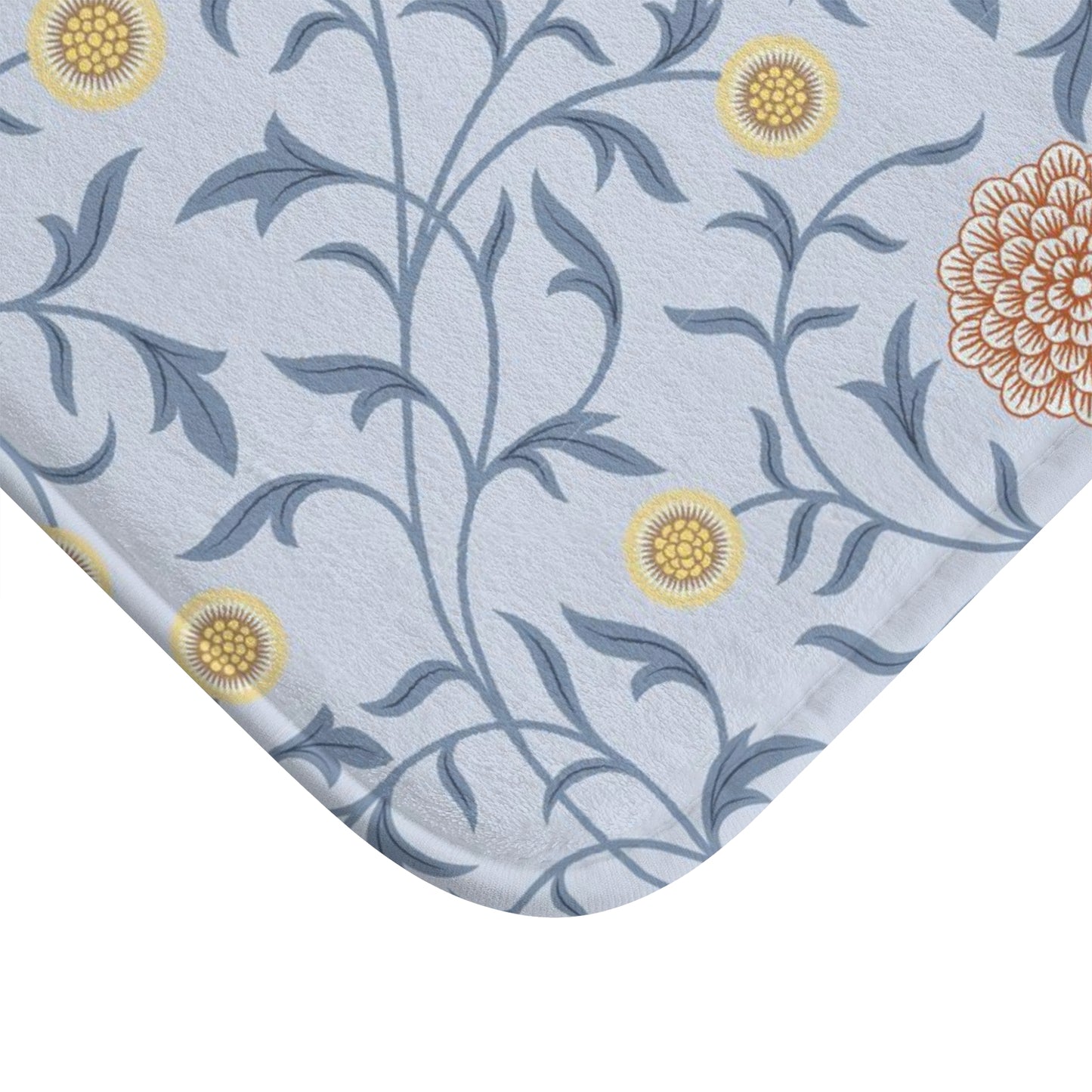 William Morris Bath Mat Scroll Blue Peach