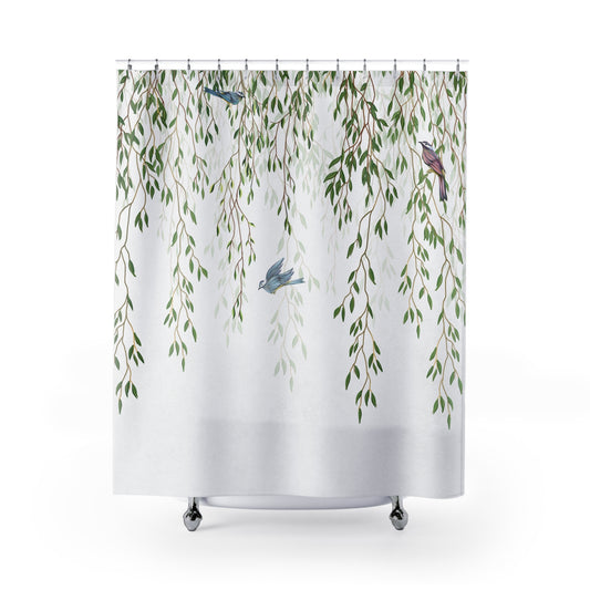 Chinoiserie Bird Garden Shower Curtain