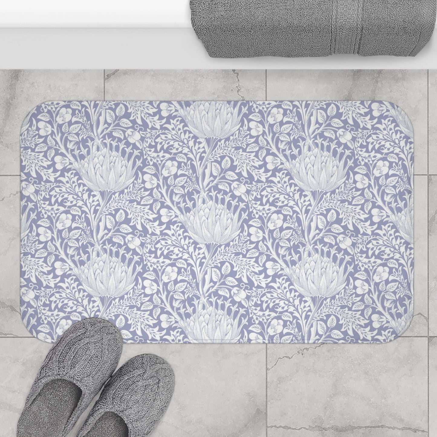 William Morris Bath Mat Artichoke Heather Lilac