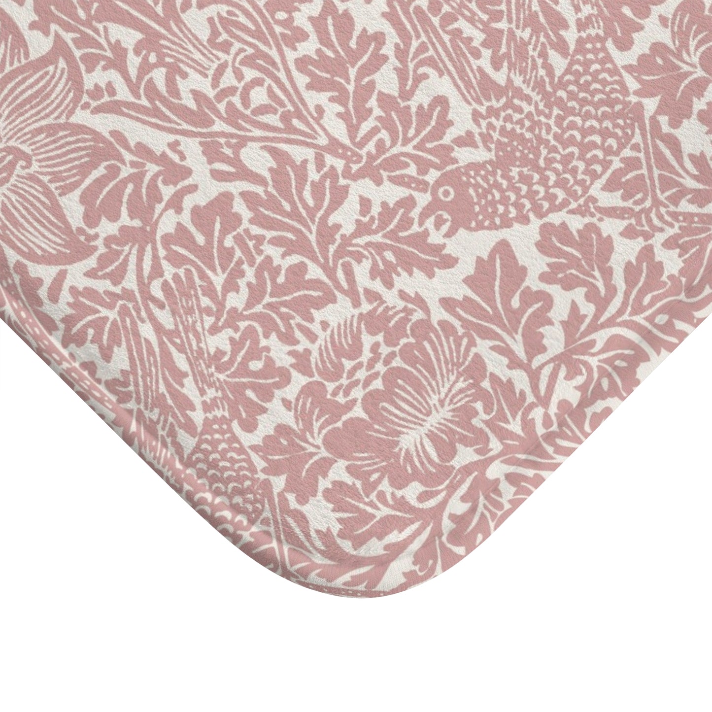William Morris Bath Mat Bird & Anemone Pink