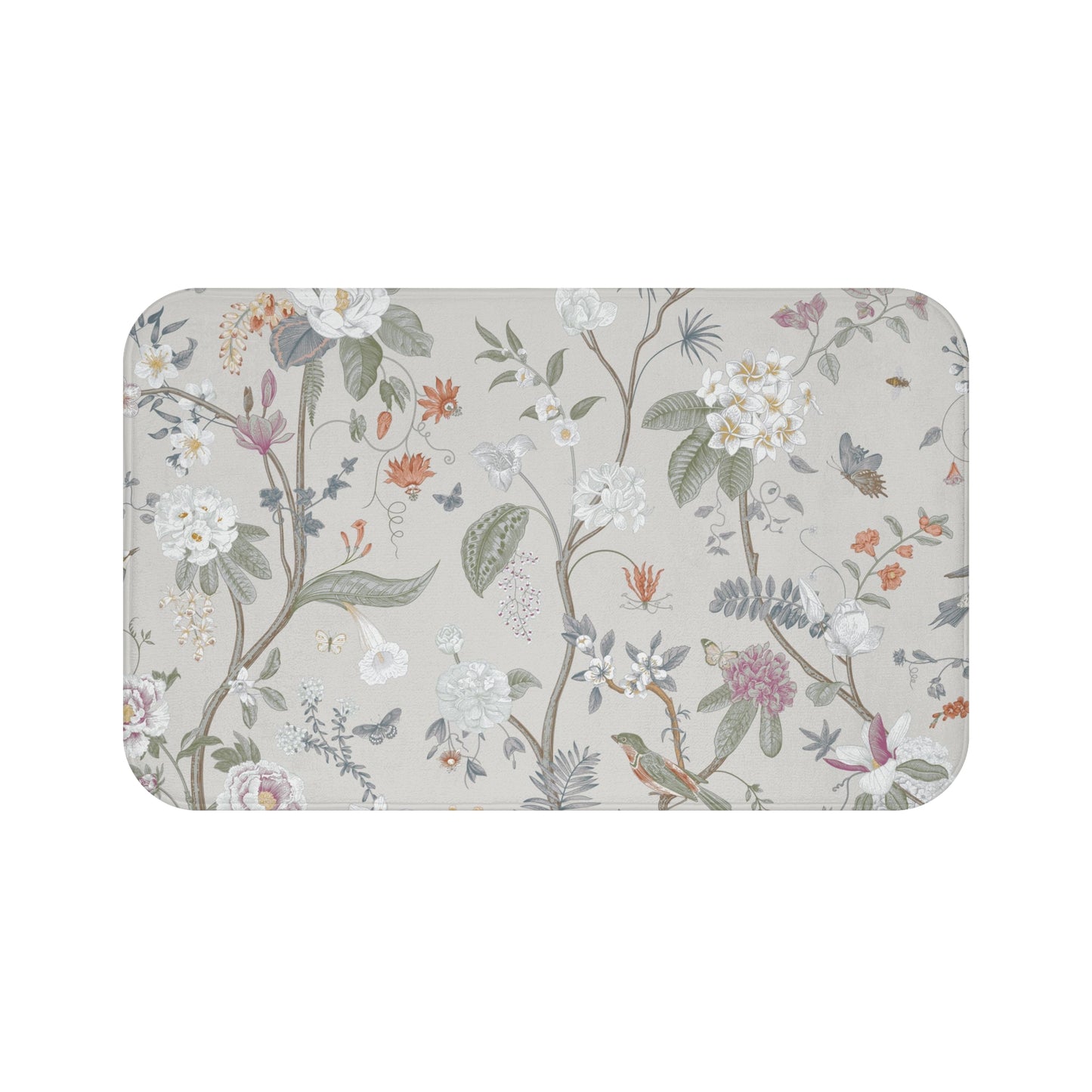 Chinoiserie Bath Mat Stone Gray