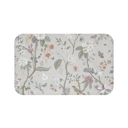Chinoiserie Bath Mat Stone Gray