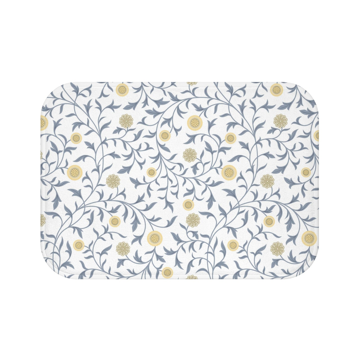 William Morris Bath Mat Scroll Gray Lemon