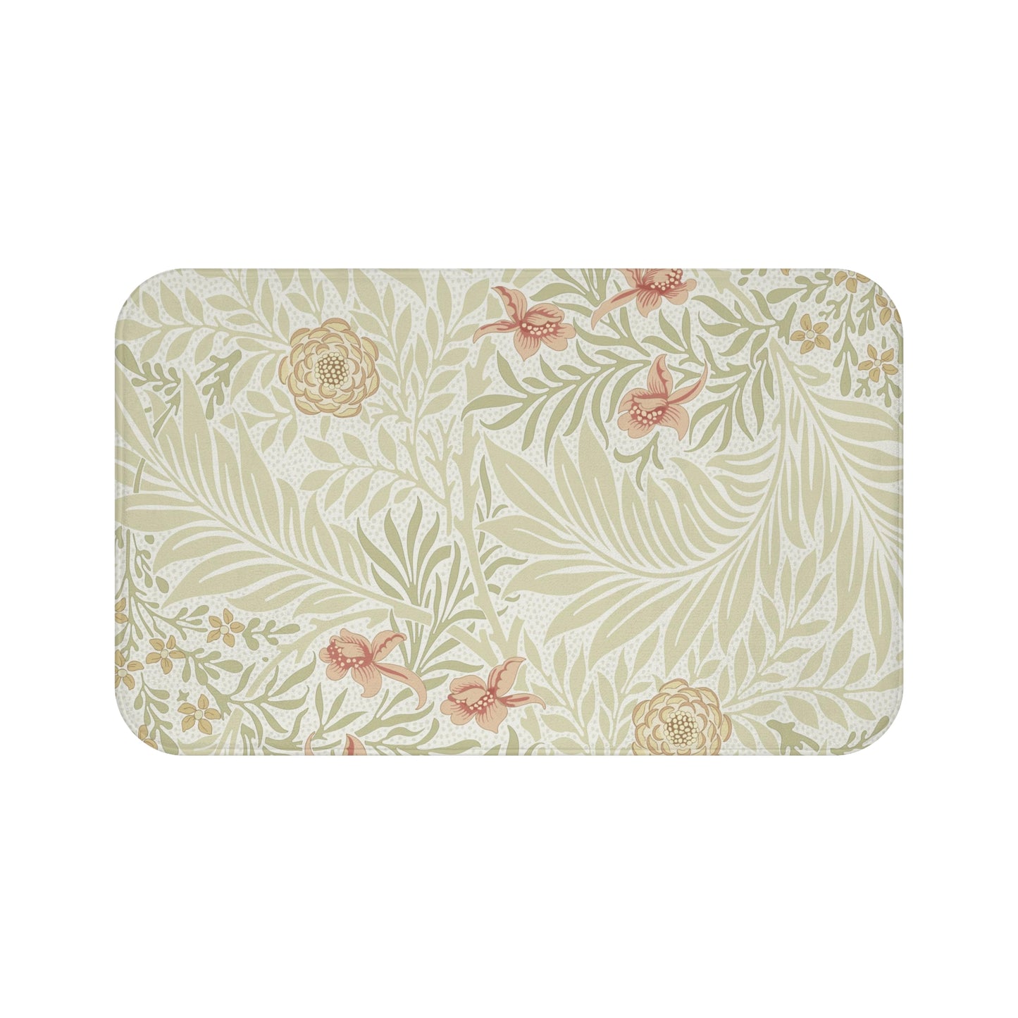 William Morris Bath Mat Soft Green Peach