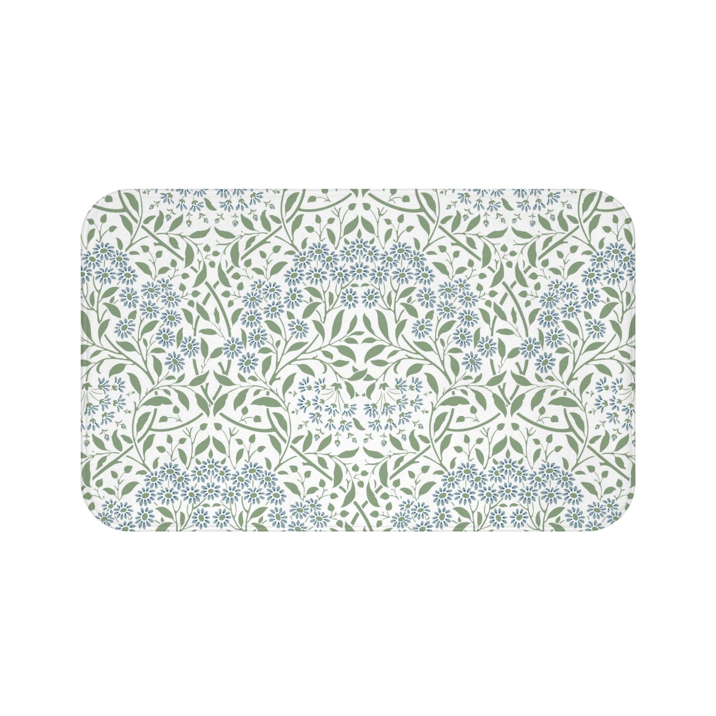 William Morris Bath Mat Floral Blue Green