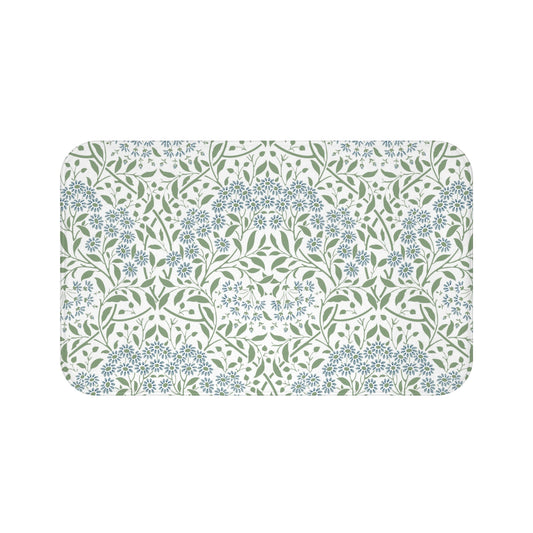 William Morris Bath Mat Floral Blue Green