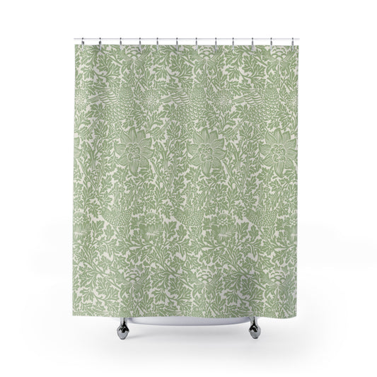 William Morris Bird & Anemone Sage Green Shower Curtain