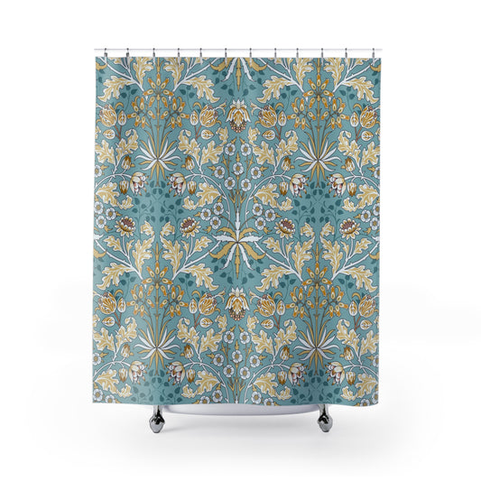 William Morris Vintage Blue Floral Shower Curtain