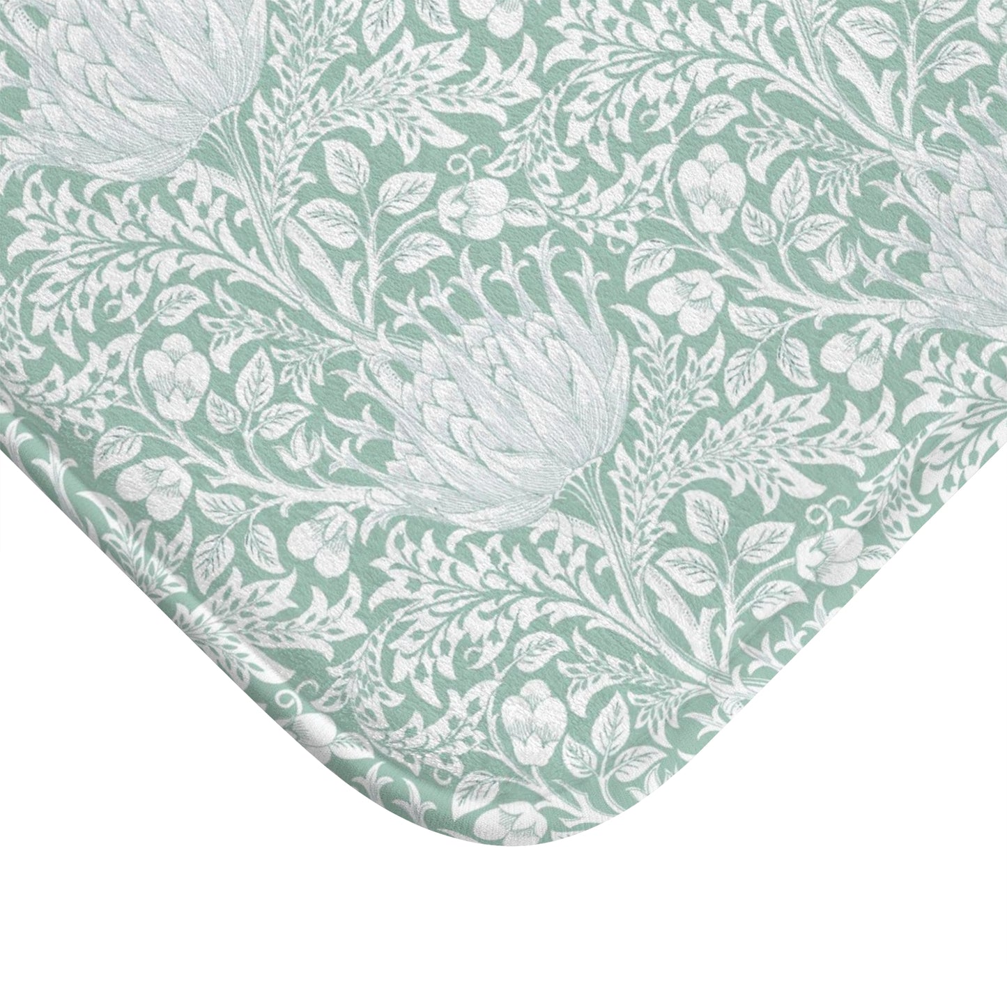 William Morris Bath Mat Artichoke Mint Aqua