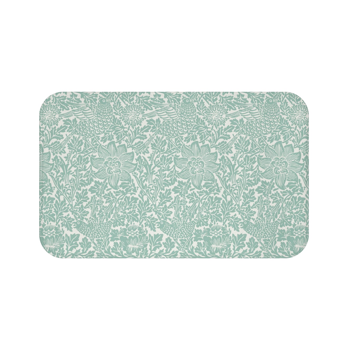 William Morris Bath Mat Bird & Anemone Mint Aqua