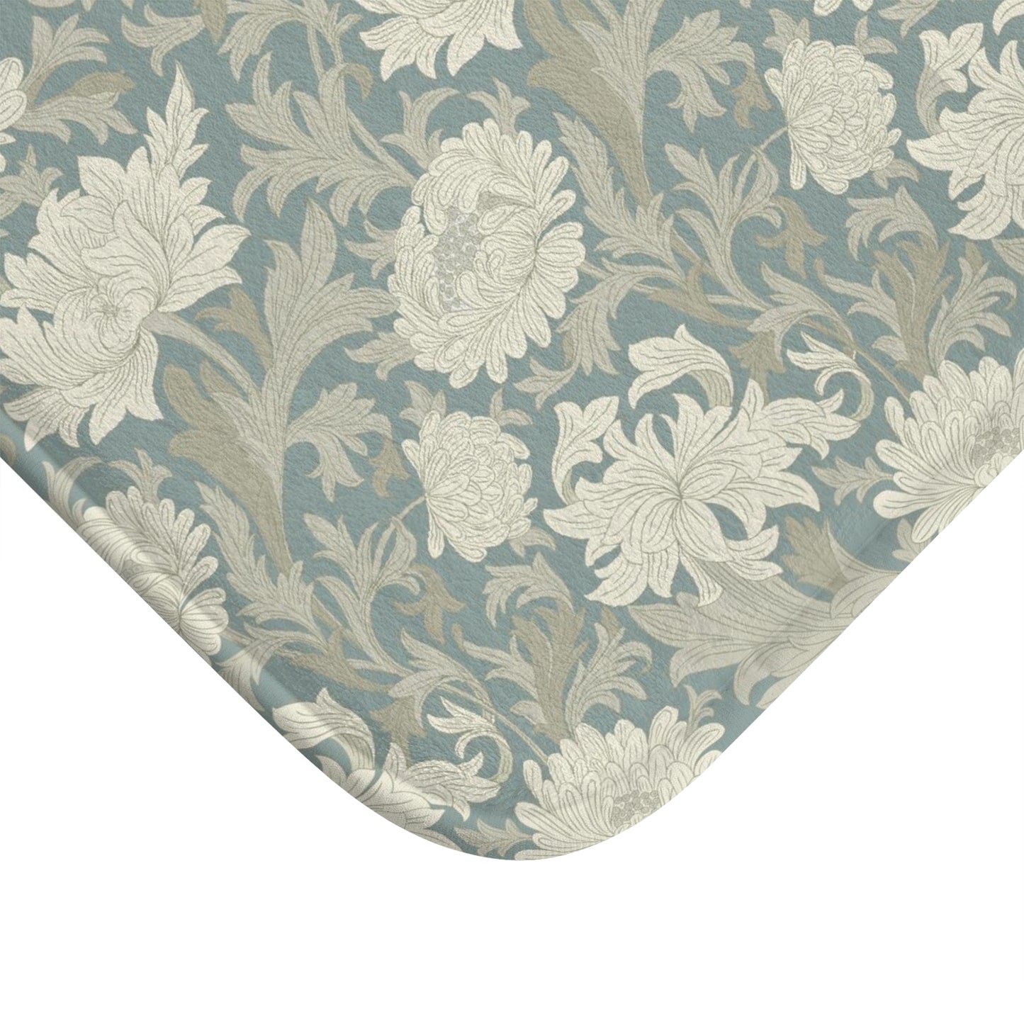 William Morris Bath Mat Chrysanthemum Misty Gray
