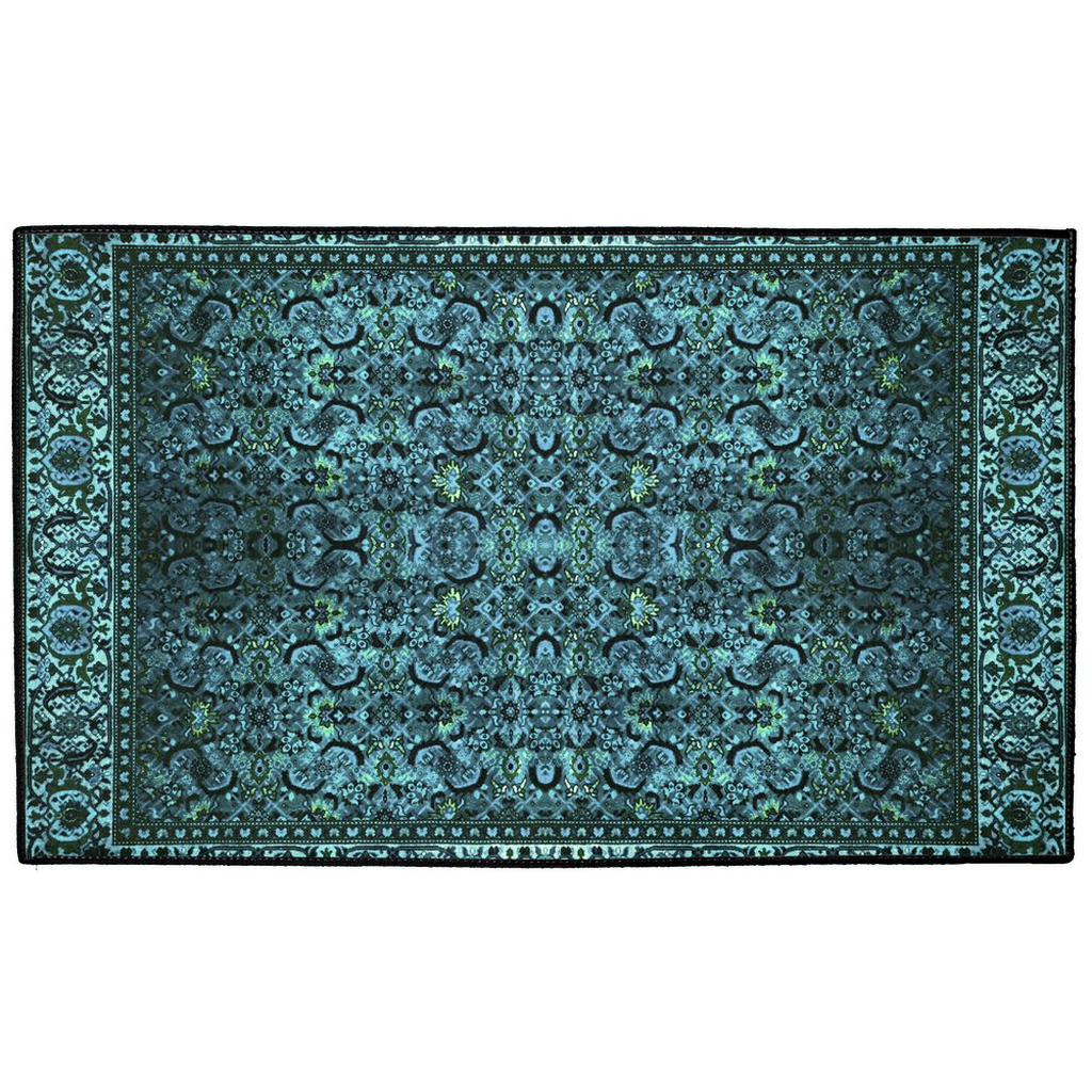 Cappadocia Persian Indoor/Outdoor Floor Mat Teal Black