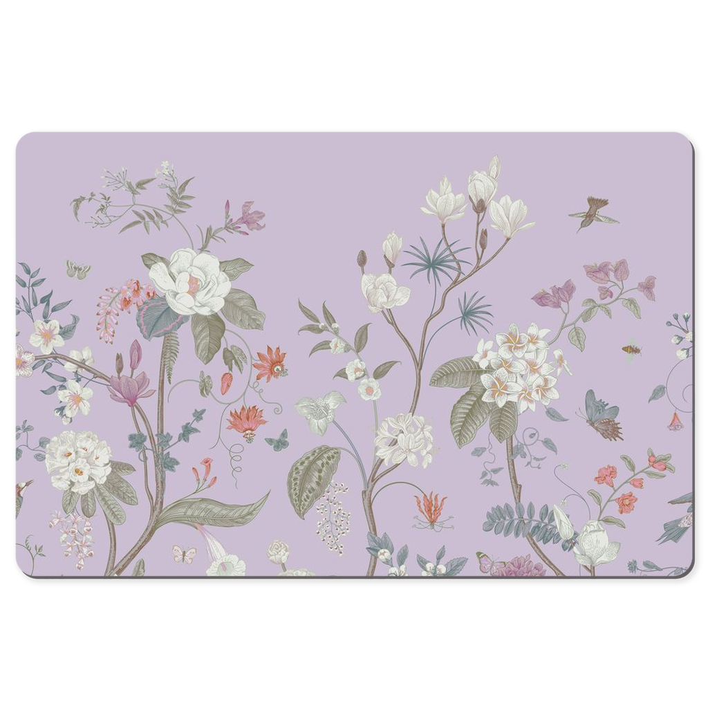 Chinoiserie Desk Mat Lilac Floral Garden