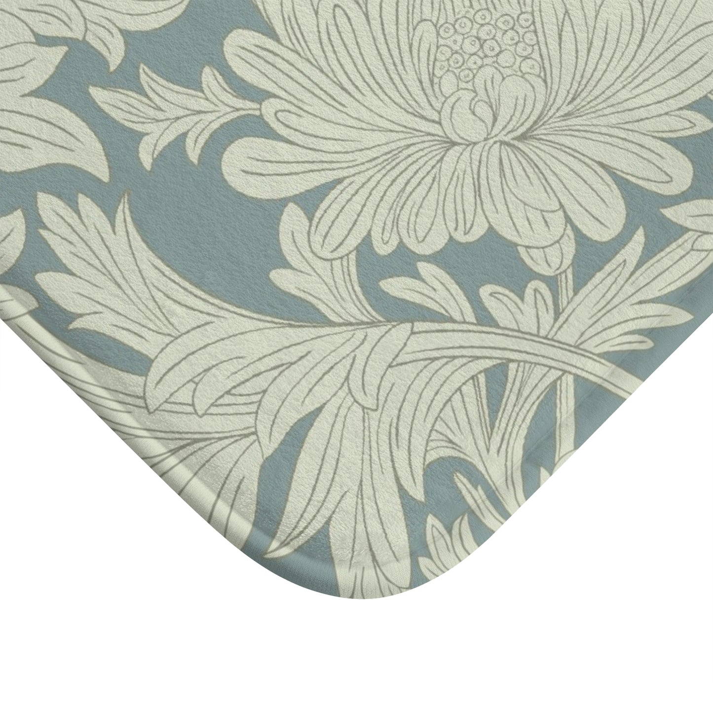 William Morris Bath Mat Chrysanthemum Gray Cream