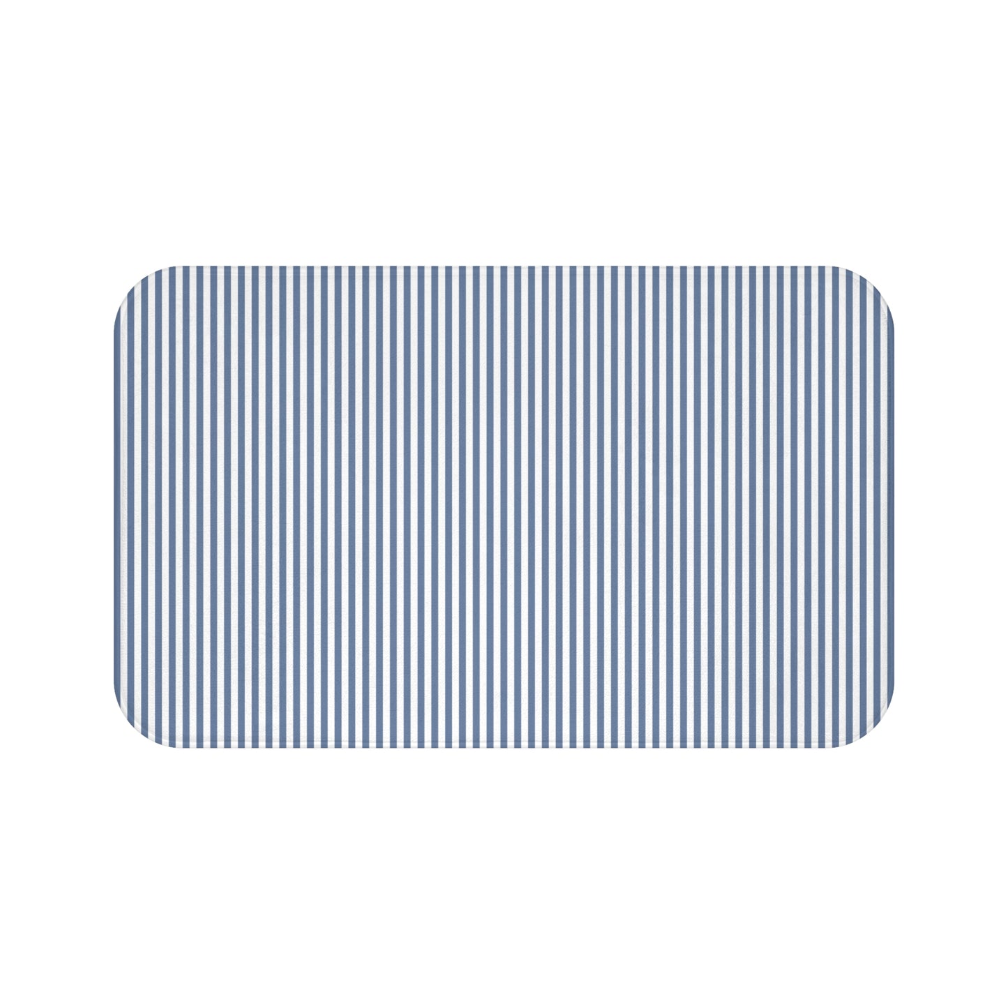 Seersucker Stripe Bath Mat Chambray Blue & White