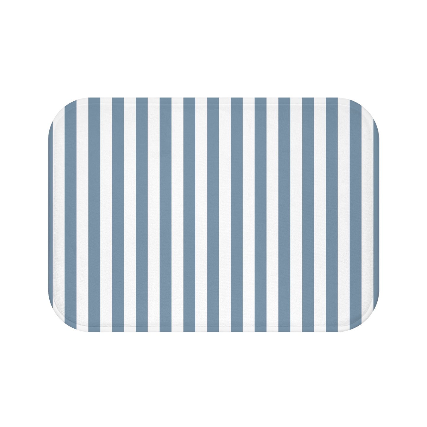 Cabana Stripe Bath Mat Chanbray Blue & White