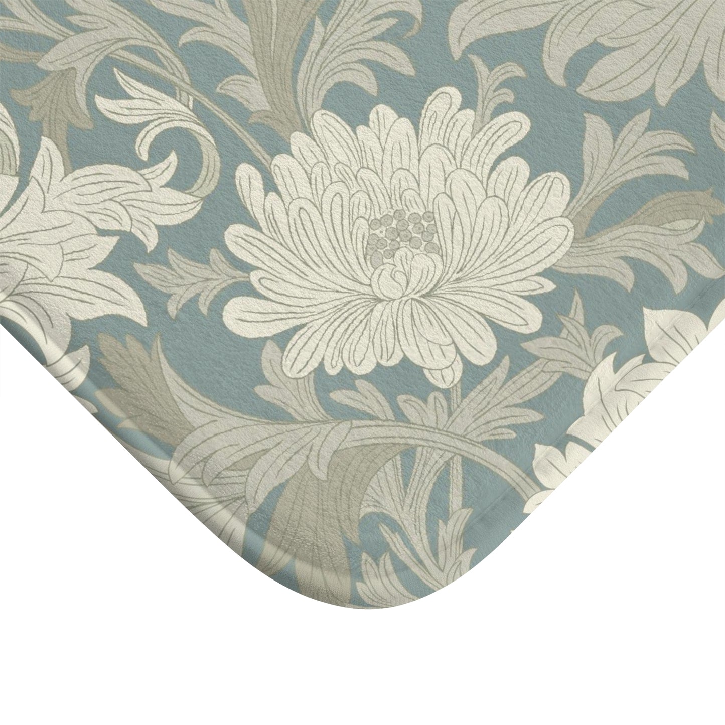 William Morris Bath Mat Chrysanthemum Misty Gray