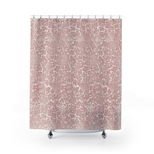 William Morris Bird & Anemone Pink Shower Curtain