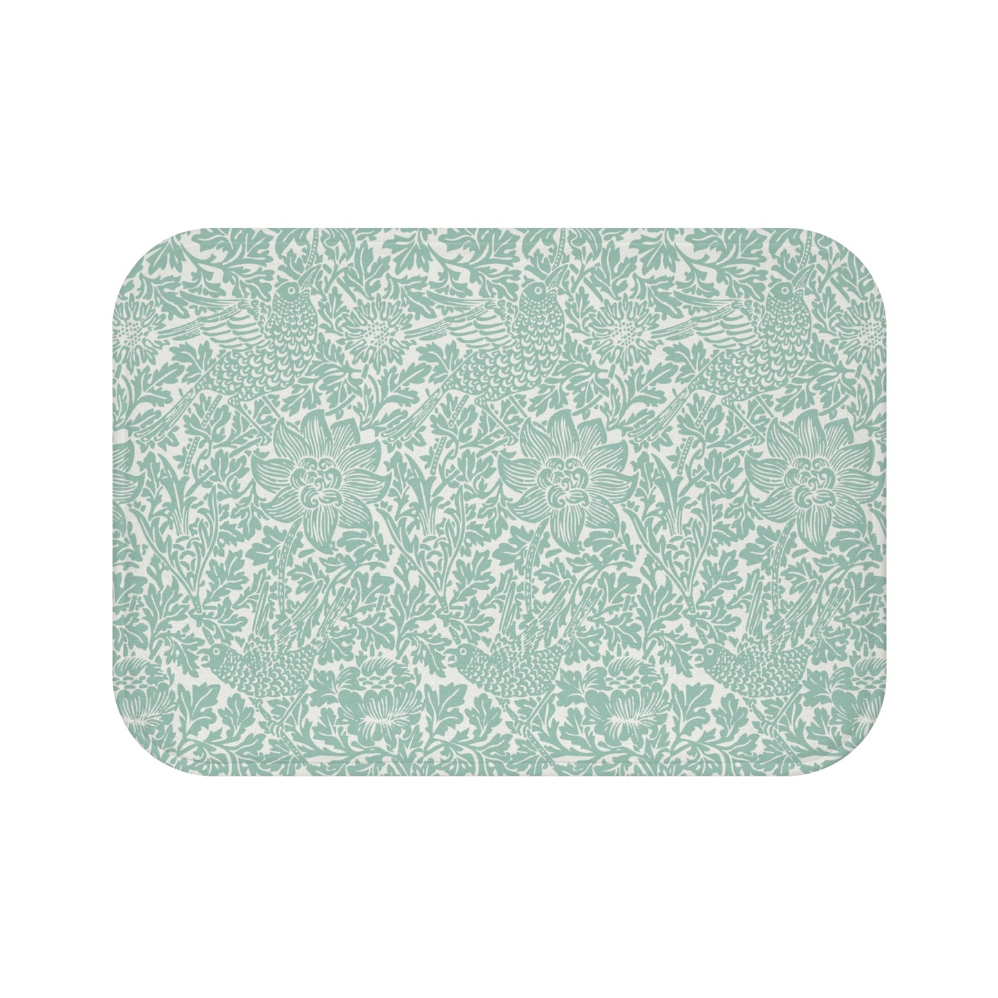 William Morris Bath Mat Bird & Anemone Mint Aqua