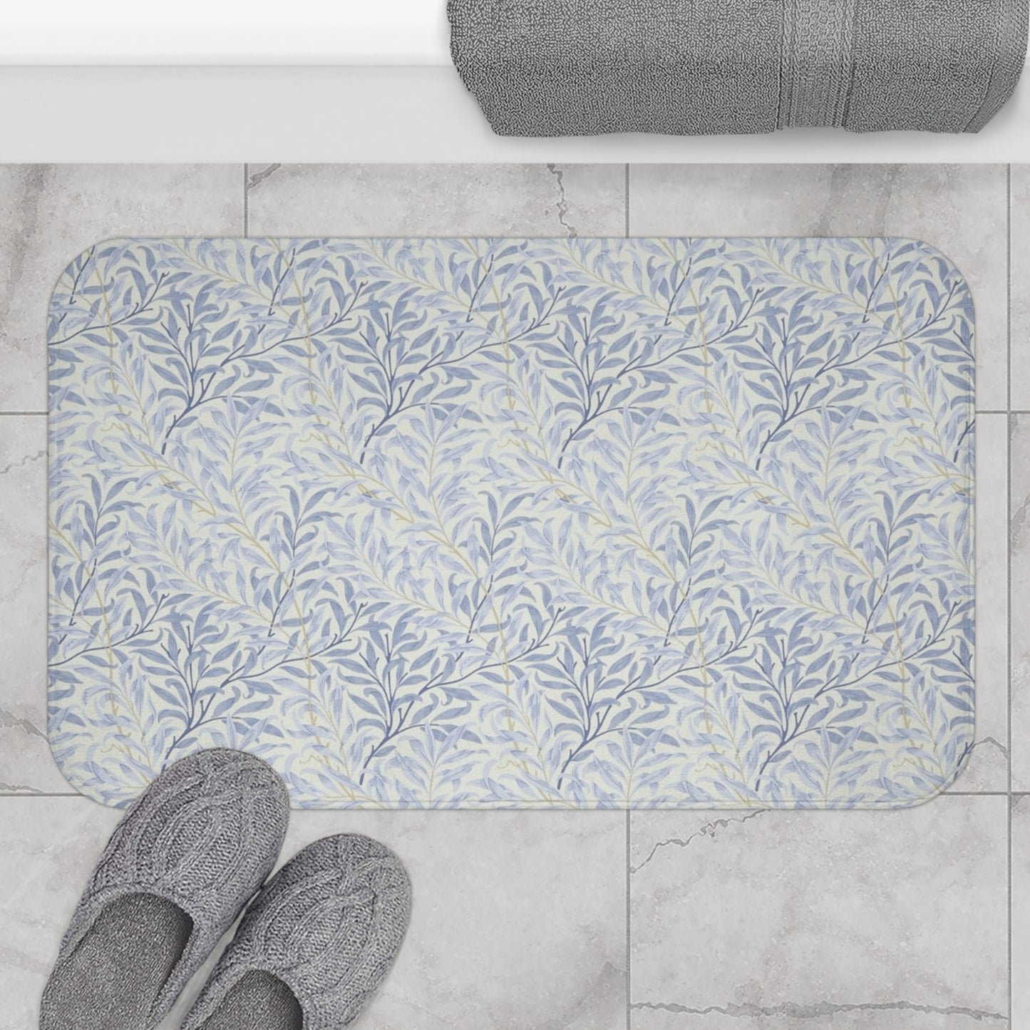 William Morris Bath Mat Willow Bough Blue
