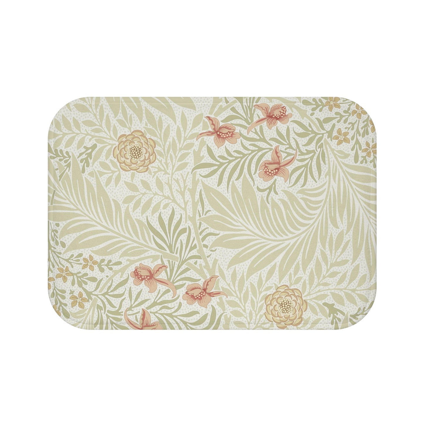 William Morris Bath Mat Soft Green Peach
