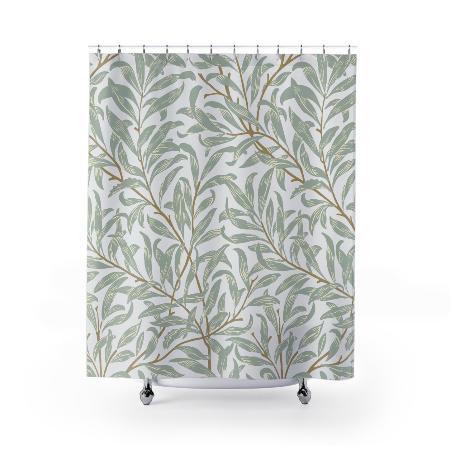 William Morris Willow Bough Soft Blue Sage Shower Curtain