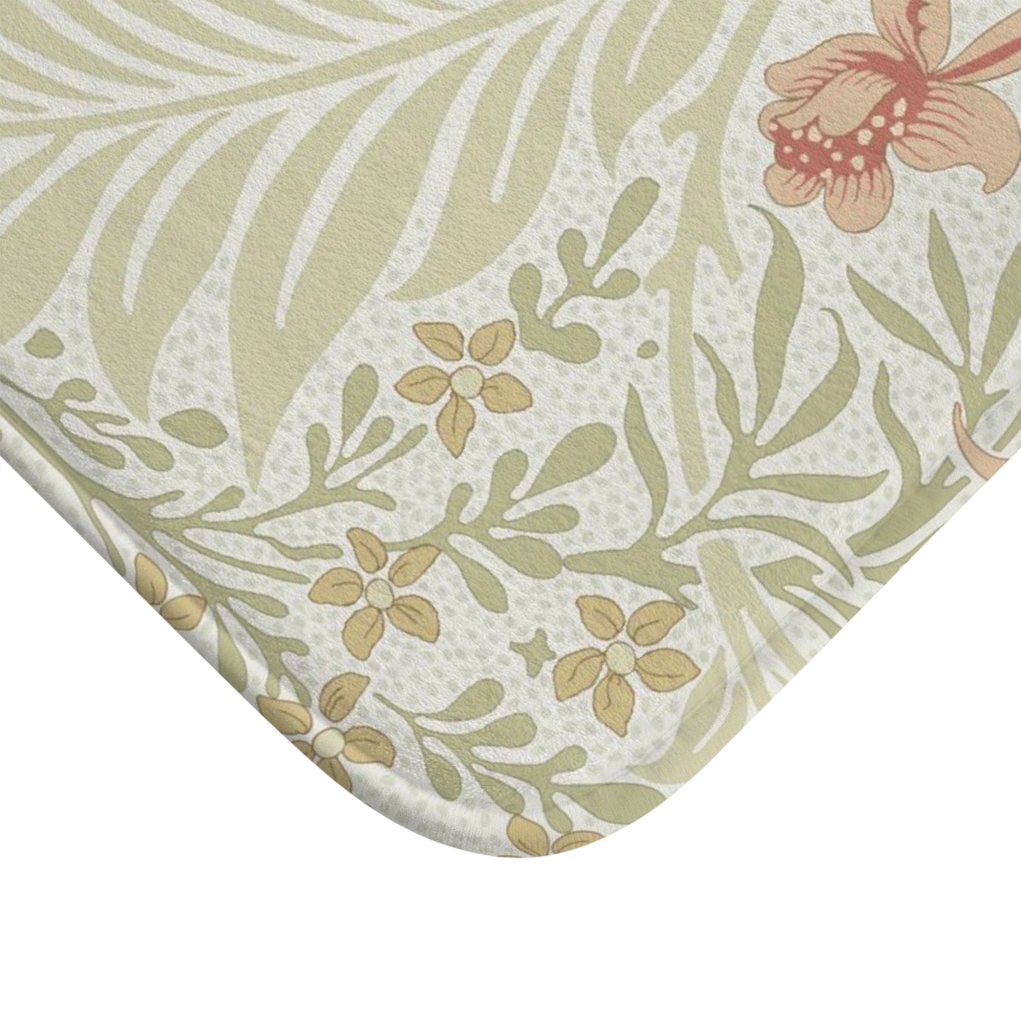 William Morris Bath Mat Soft Green Peach