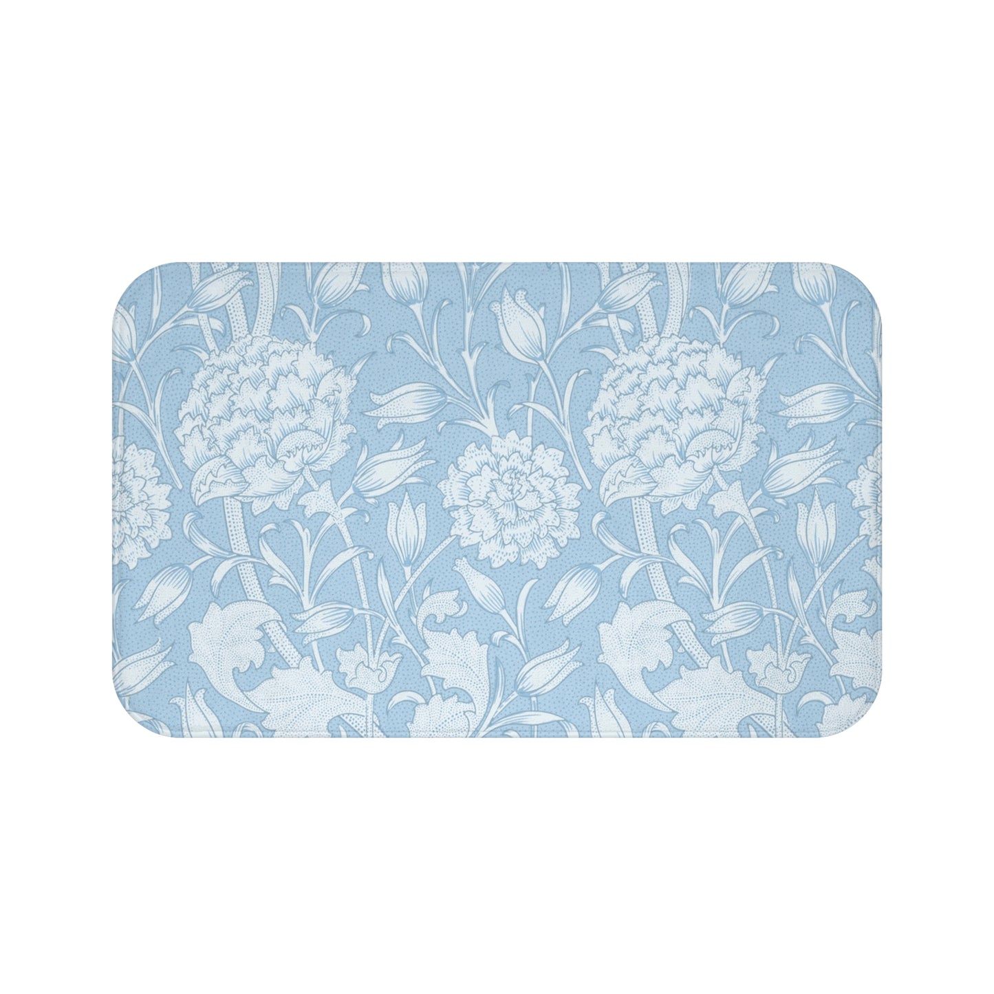 William Morris Bath Mat Pink & Rose Cornflower Blue