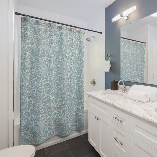 William Morris Bird & Anemone Soft Blue Shower Curtain