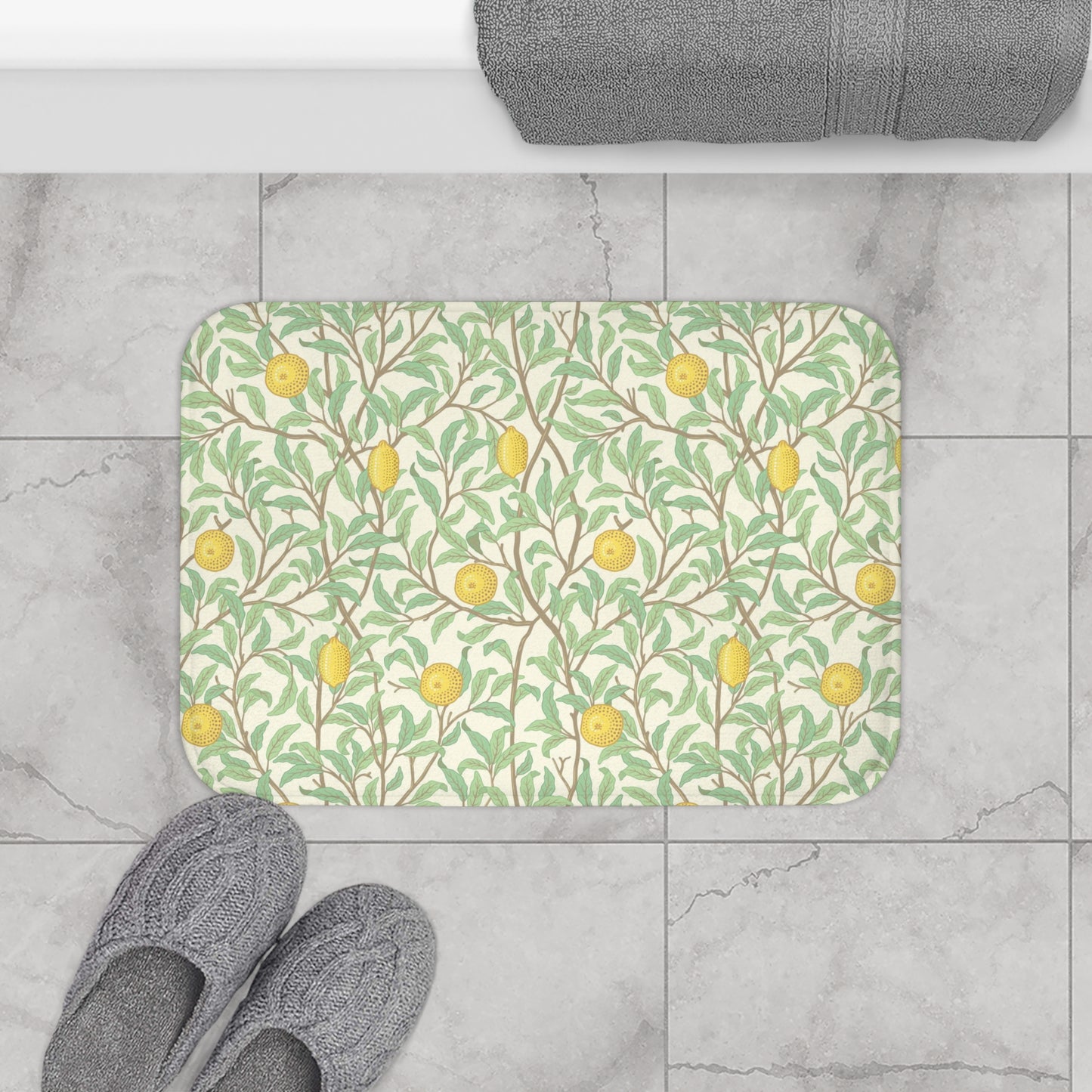 William Morris Bath Mat Lemons