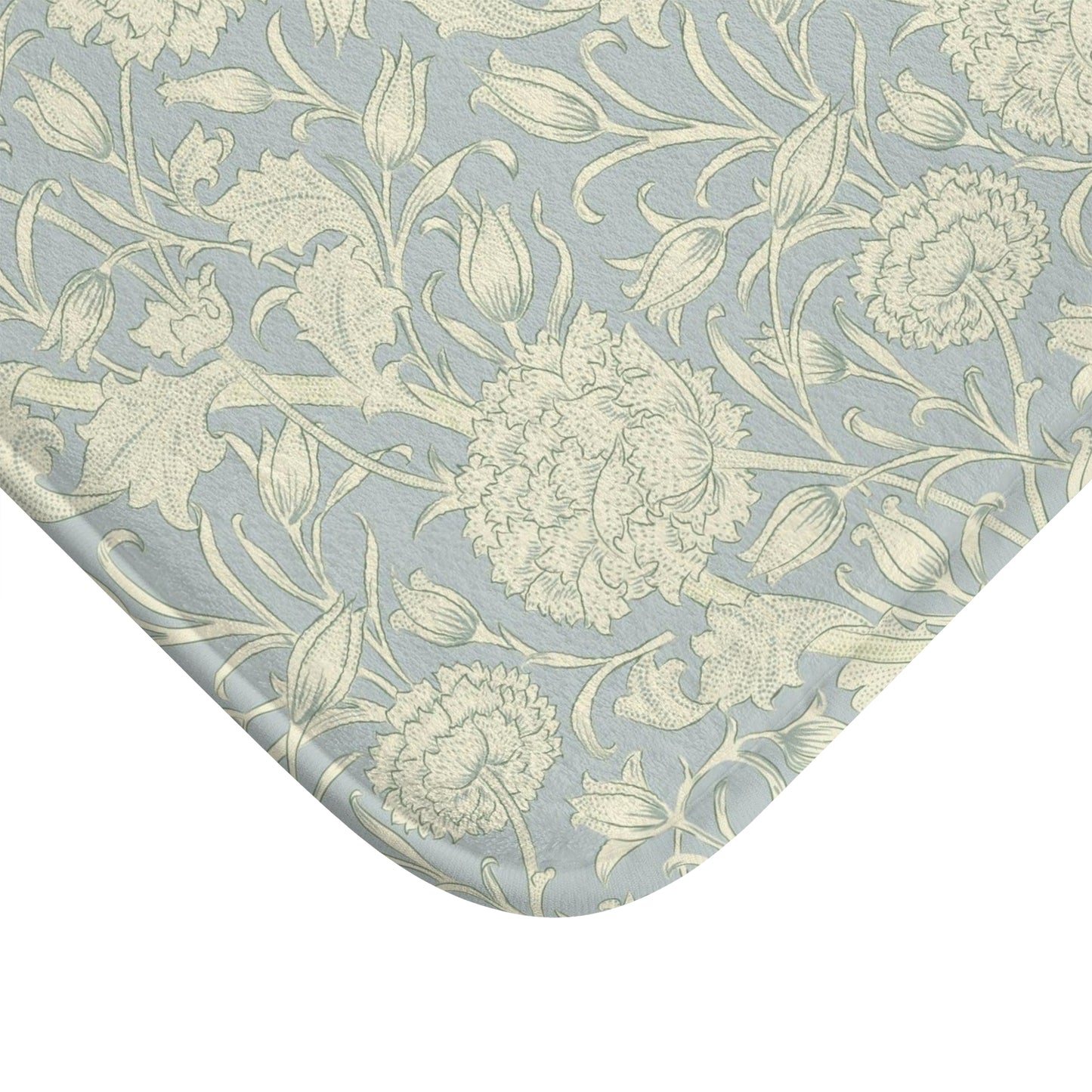 William Morris Bath Mat Pink & Rose Gray Blue