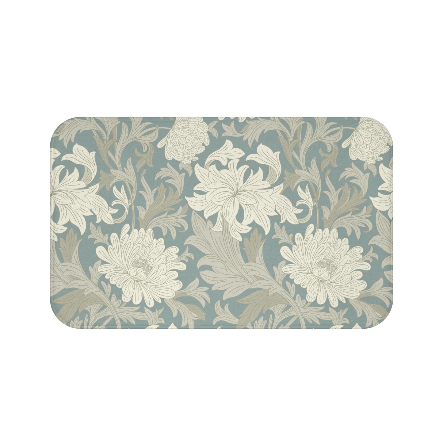 William Morris Bath Mat Chrysanthemum Misty Gray