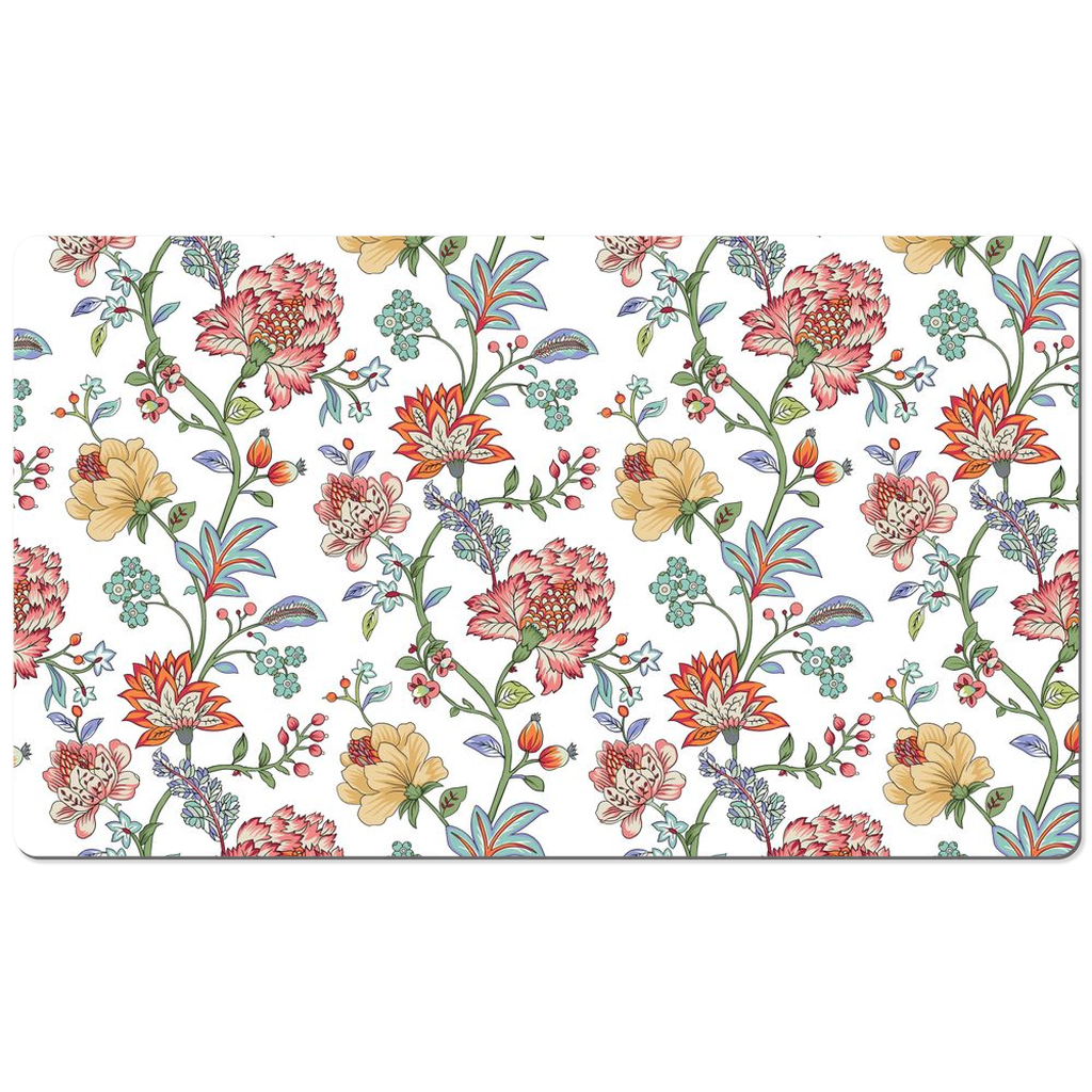 Kerala Chintz Desk Mat Green Pink Floral