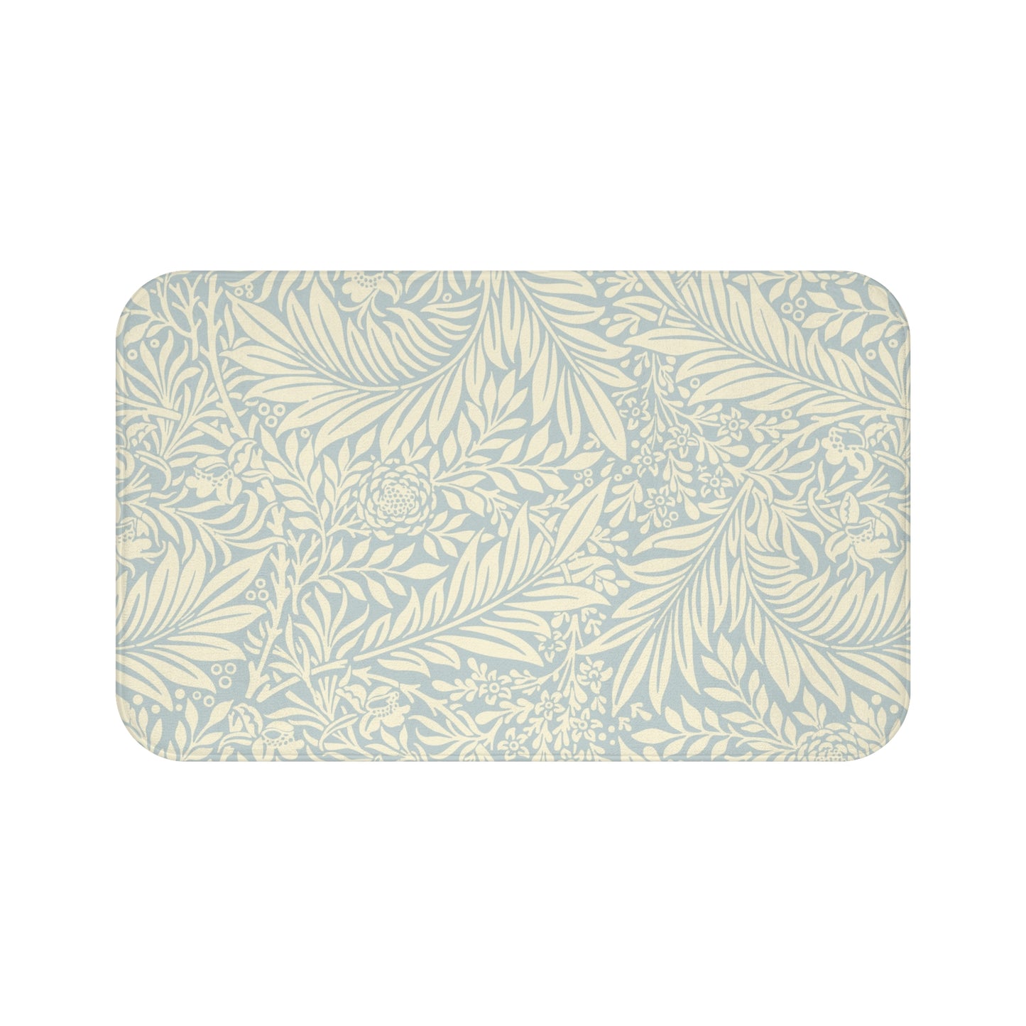 William Morris Bath Mat Larkspur Soft Blue Cream