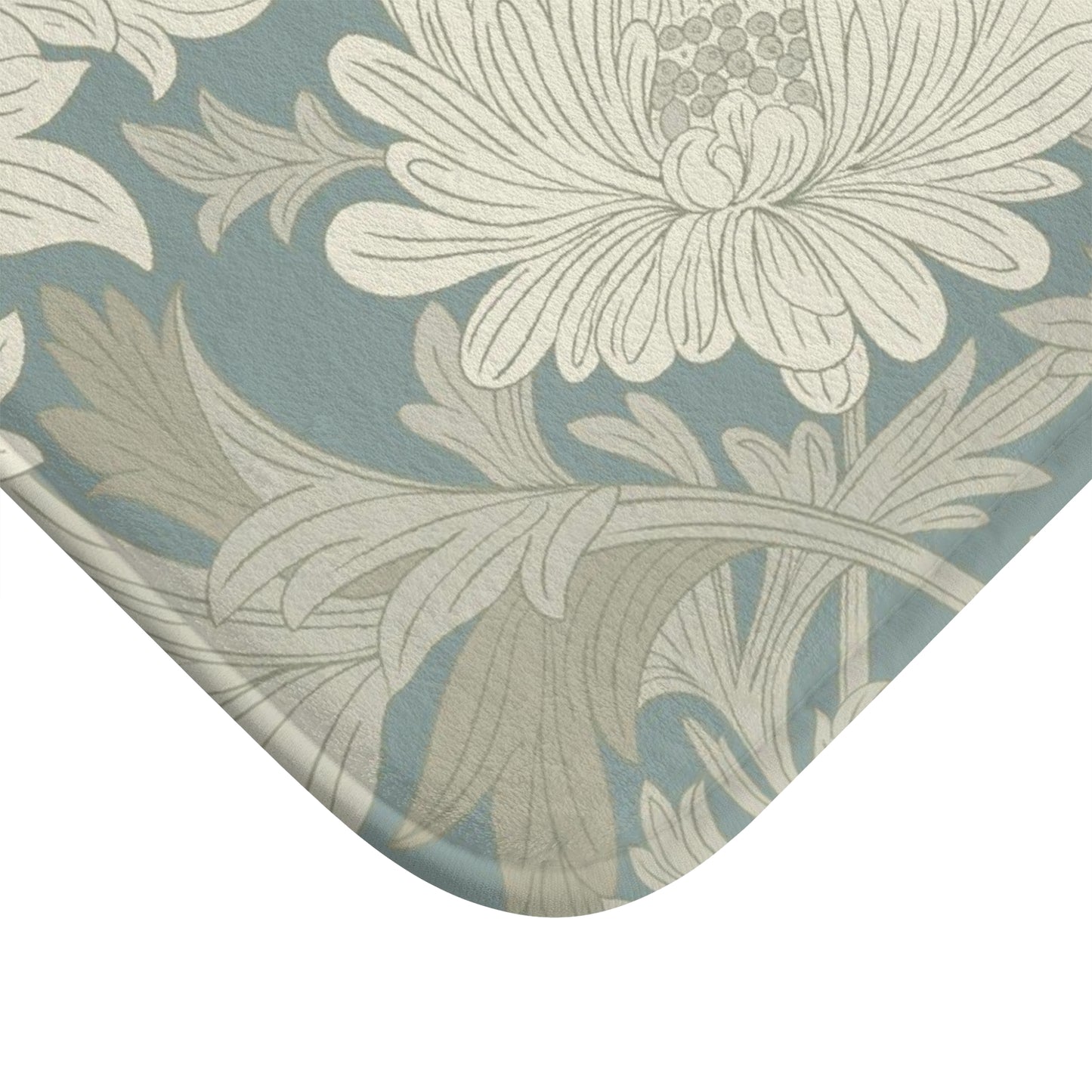 William Morris Bath Mat Chrysanthemum Misty Gray