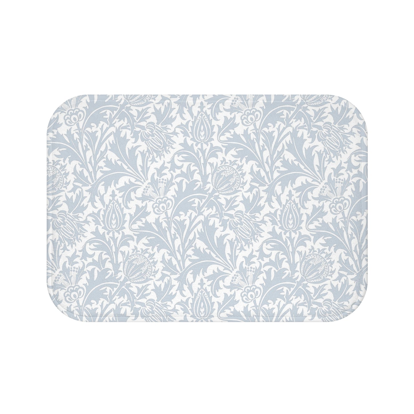 William Morris Bath Mat Thistle Silver Blue Gray