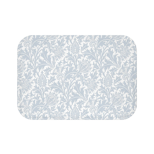 William Morris Bath Mat Thistle Silver Blue Gray