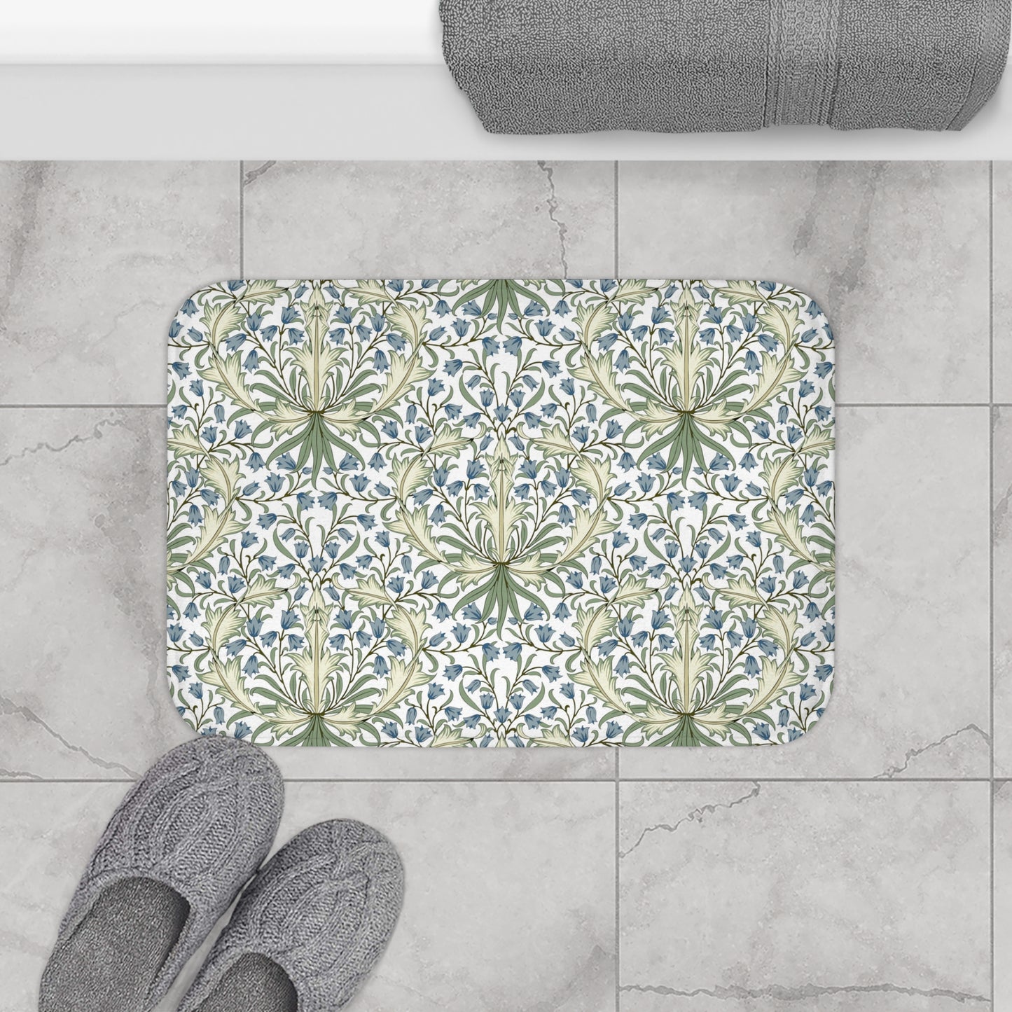 William Morris Bath Mat Bluebell II Blue Green