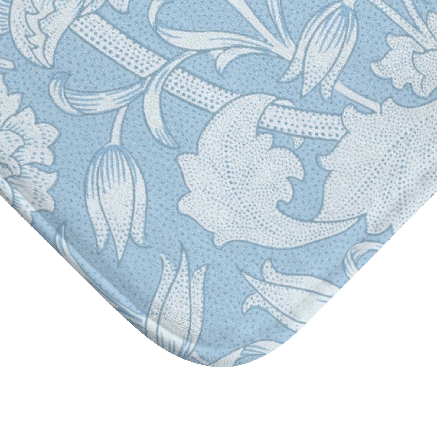 William Morris Bath Mat Pink & Rose Cornflower Blue
